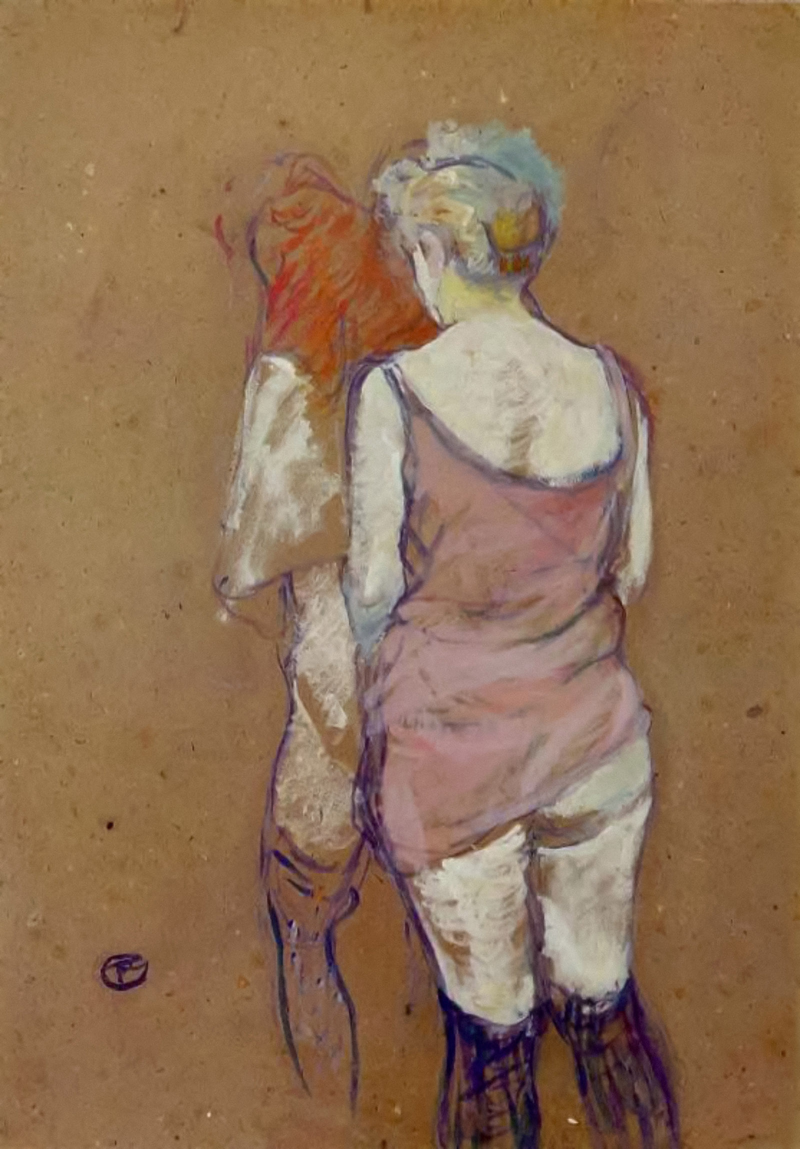 Two Half-Naked Women Seen from Behind in the Rue des Moulins Brothel; painting by Henri de Toulouse-Lautrec