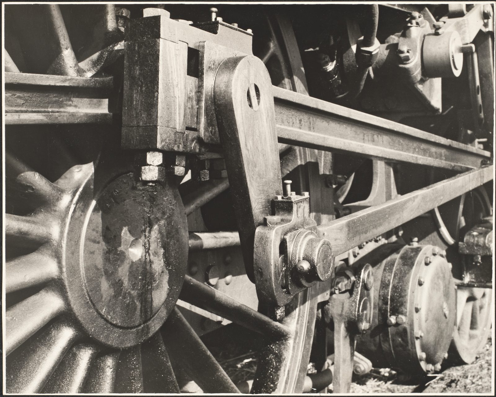 A close-up photograph of a train engine