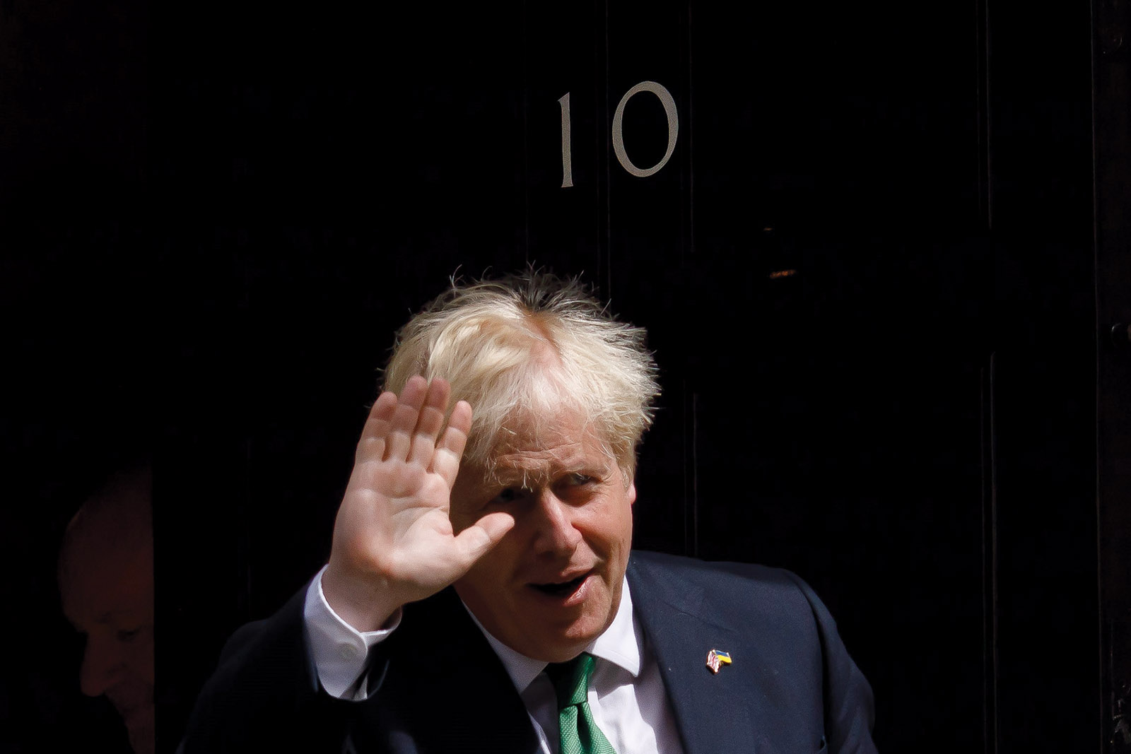 Boris Johnson leaving 10 Downing Street six days after his resignation