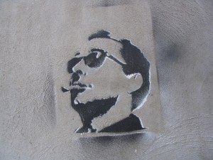 Godard stencil graffiti