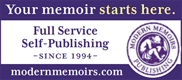Ad for full service self-publishing at modernmemoirs.com