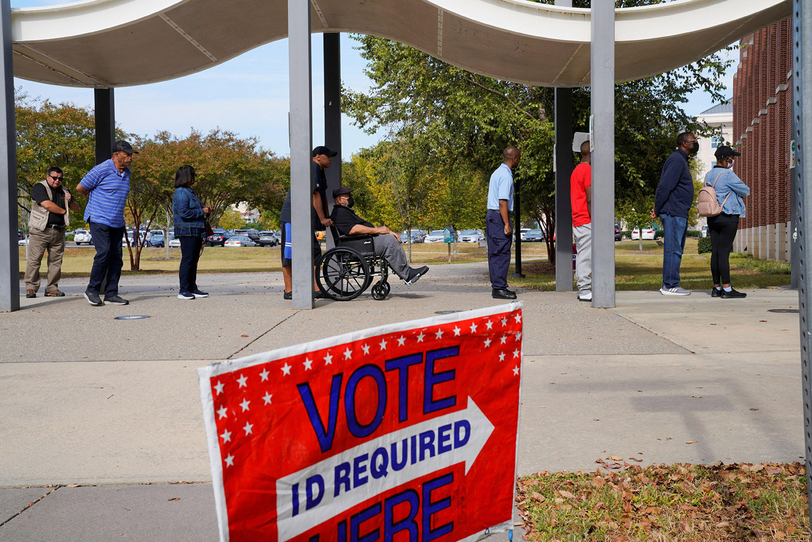A line of early voters at the Citizens Service Center, Columbus, Georgia