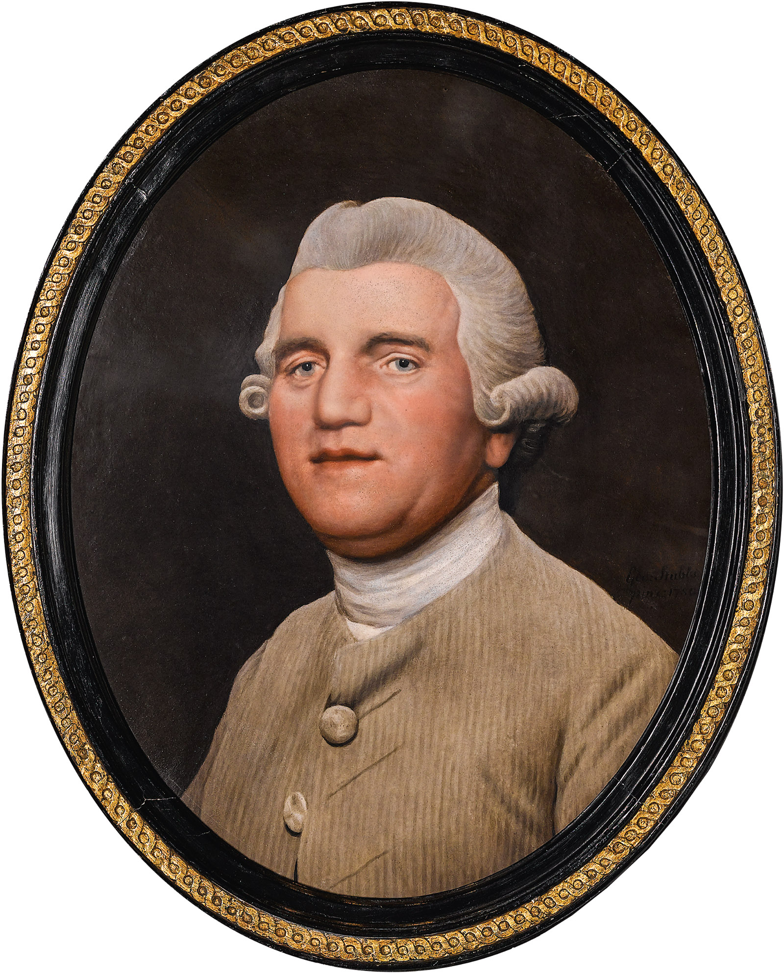 Josiah Wedgwood; enamel portrait by George Stubbs on a Wedgwood ceramic tablet