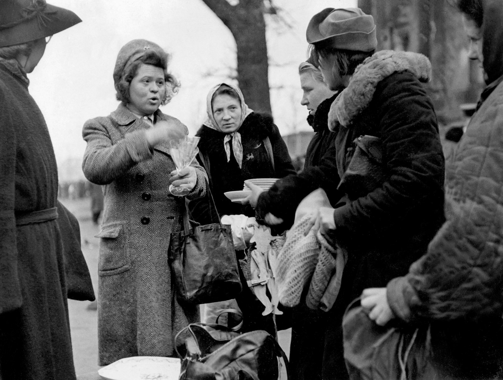 Women at the black market in the Tiergarten, Berlin, 1947