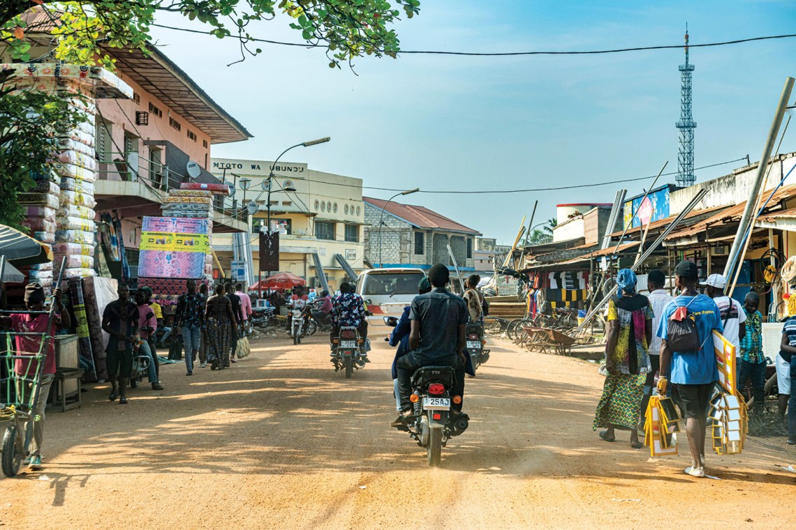 The street scene from Kisangani, Democratic Republic of the Congo