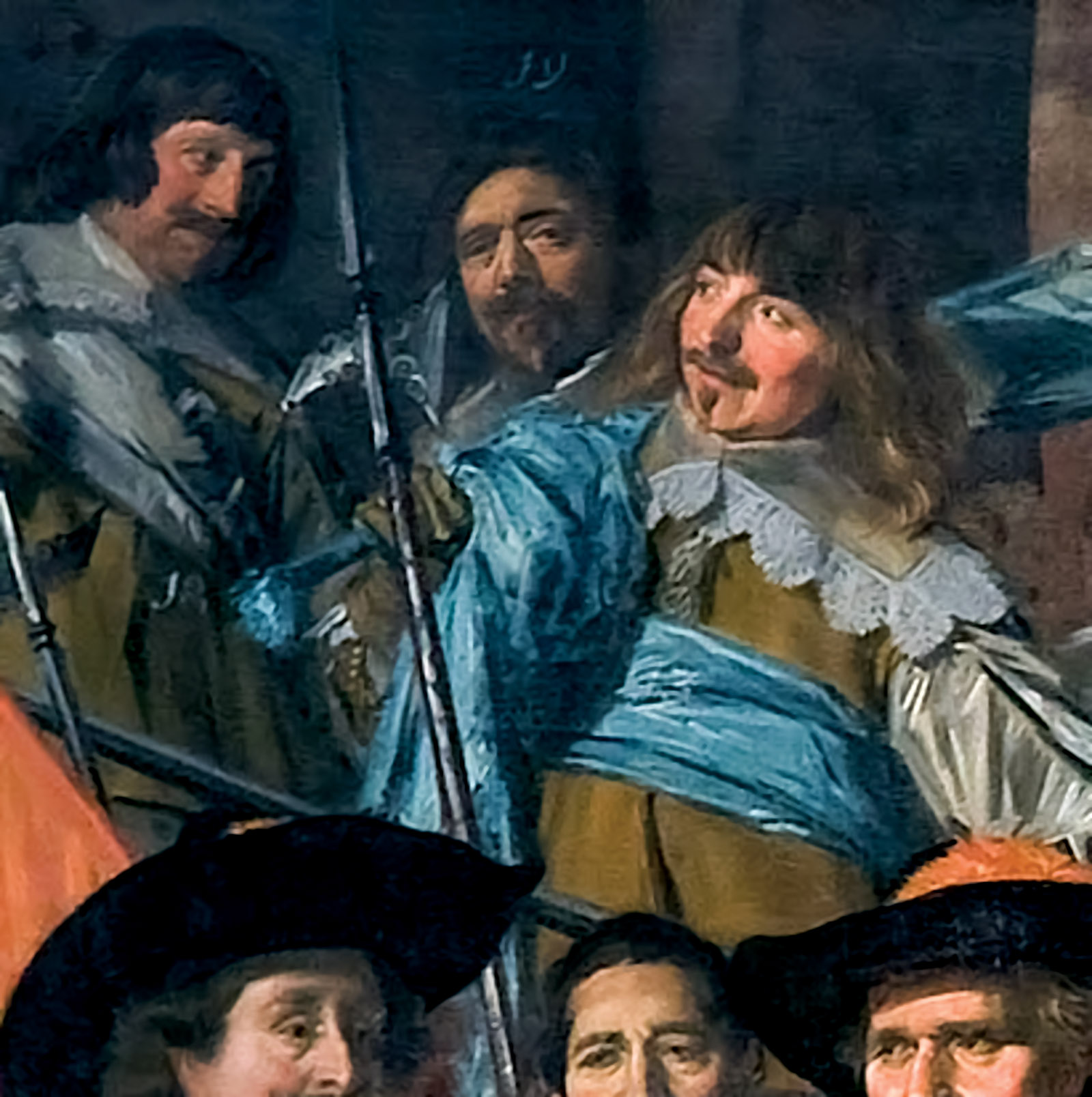 Officers and Sergeants of the St. George Civic Guard; painting by Frans Hals, the center figure is believed to be a self-portrait of Hals