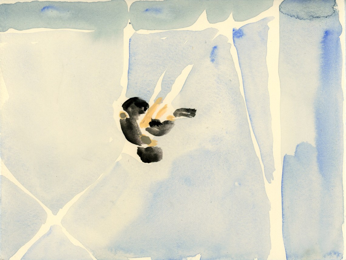 Watercolor painting of a trapeze artist