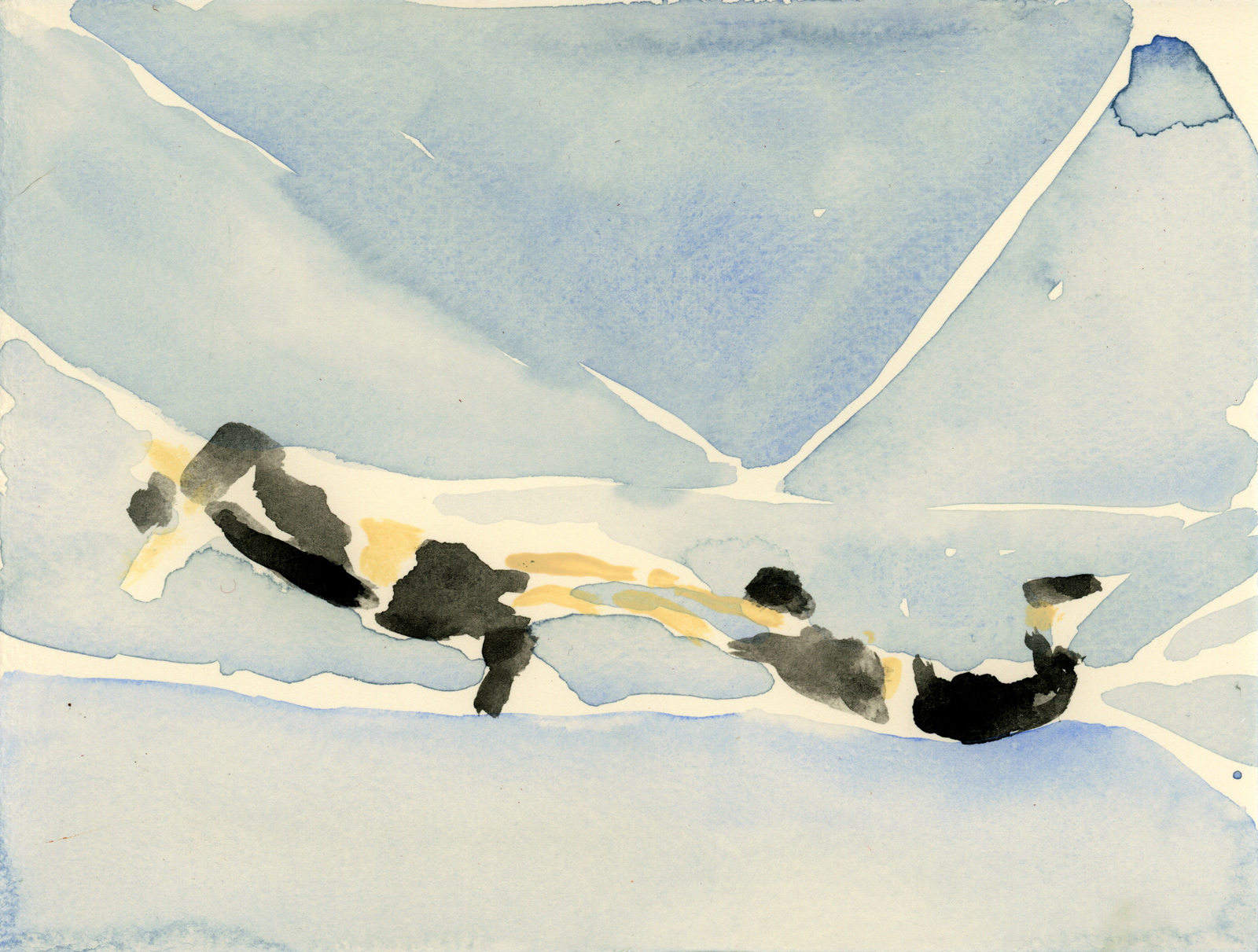 Watercolor painting of trapeze artists