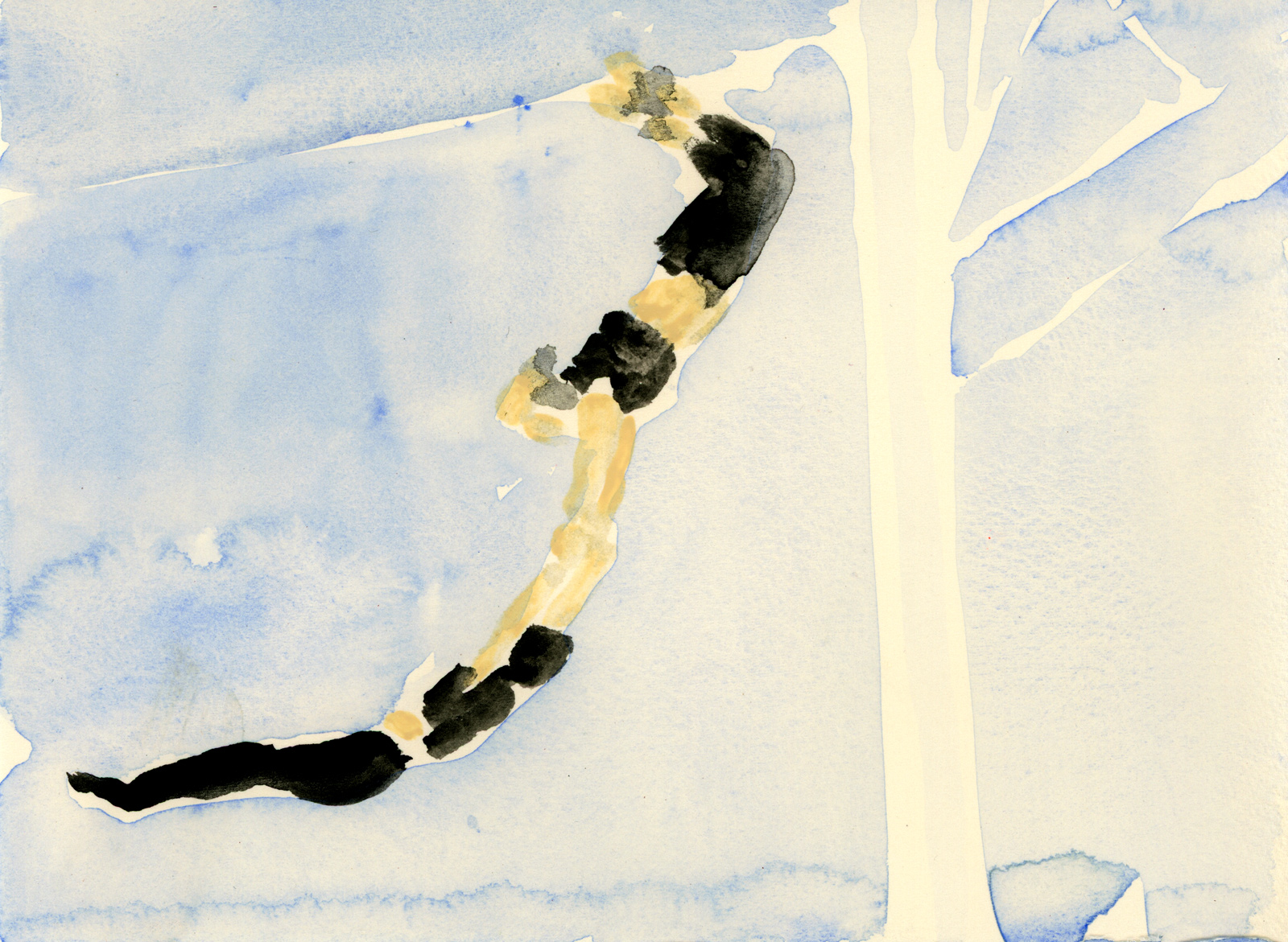 Watercolor painting of trapeze artists