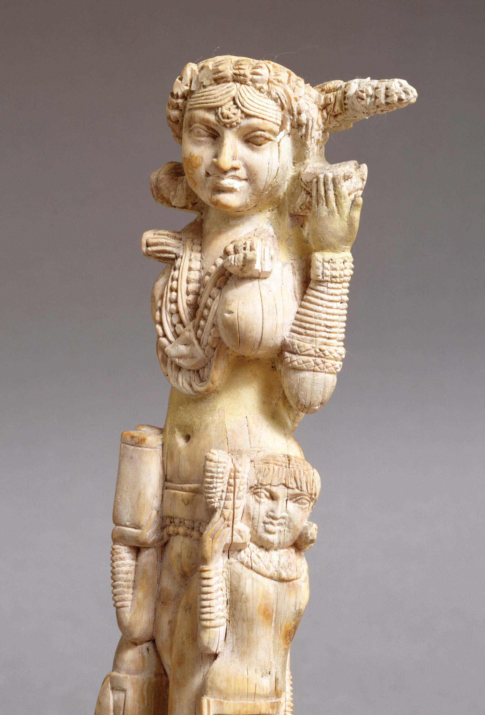 An Indian ivory figure of a yakshi fertility spirit unearthed at Pompeii