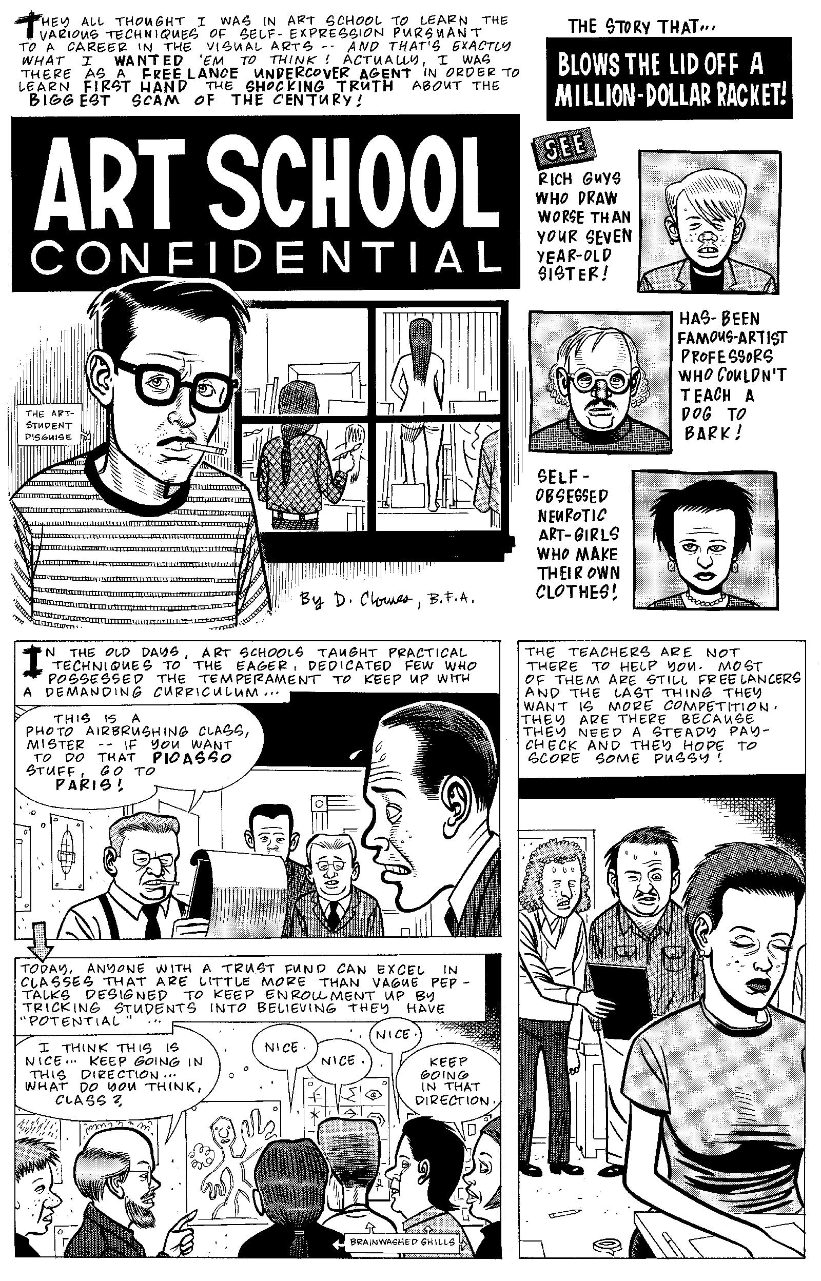 A page from Daniel Clowes’s ‘Art School Confidential’