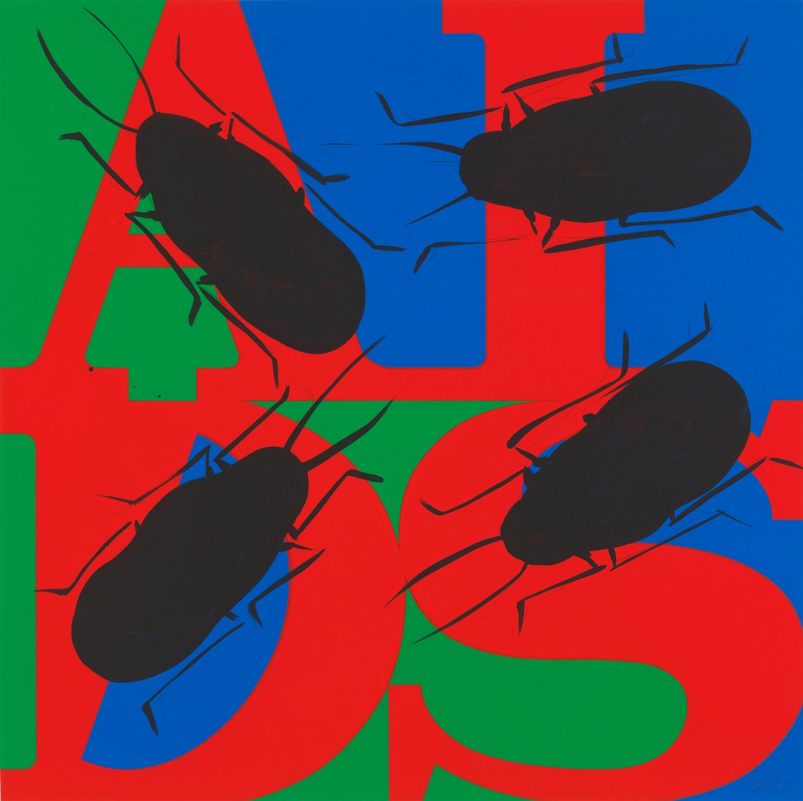 Untitled (AIDS with four black cockroaches); artwork by General Idea