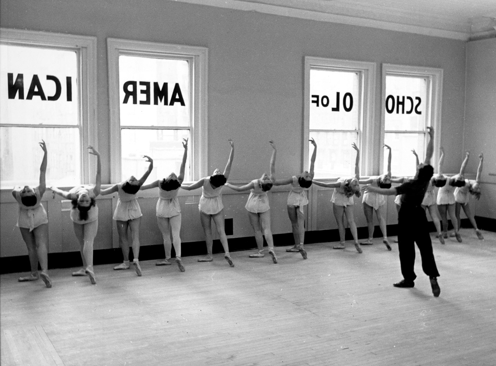 George Balanchine teaching at the School of American Ballet, New York City