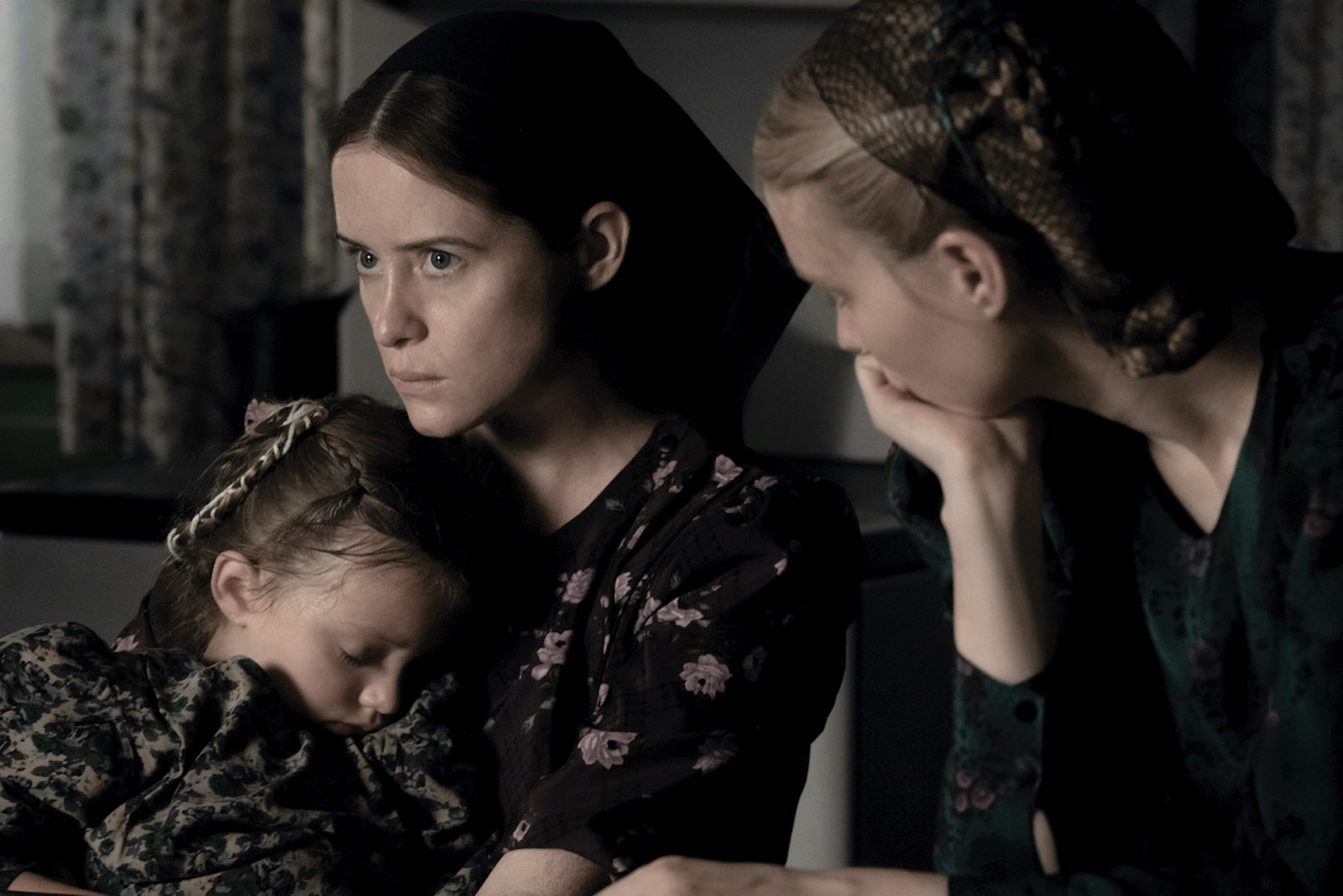 Emily Mitchell, Claire Foy, and Rooney Mara in Sarah Polley’s Women Talking