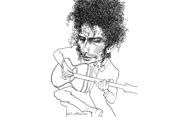 Bob Dylan by David Levine