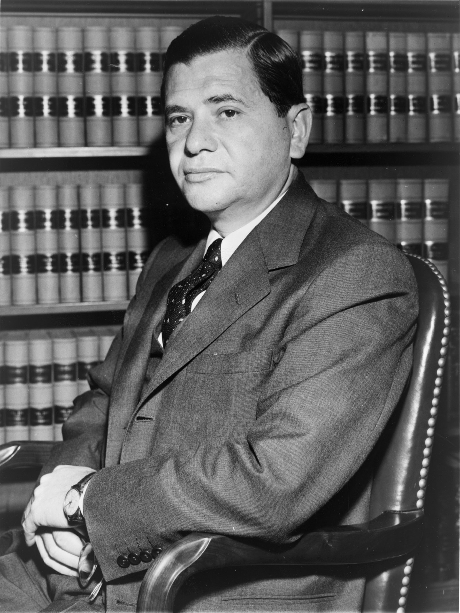 Judge Irving Kaufman after signing the order to execute the Rosenbergs