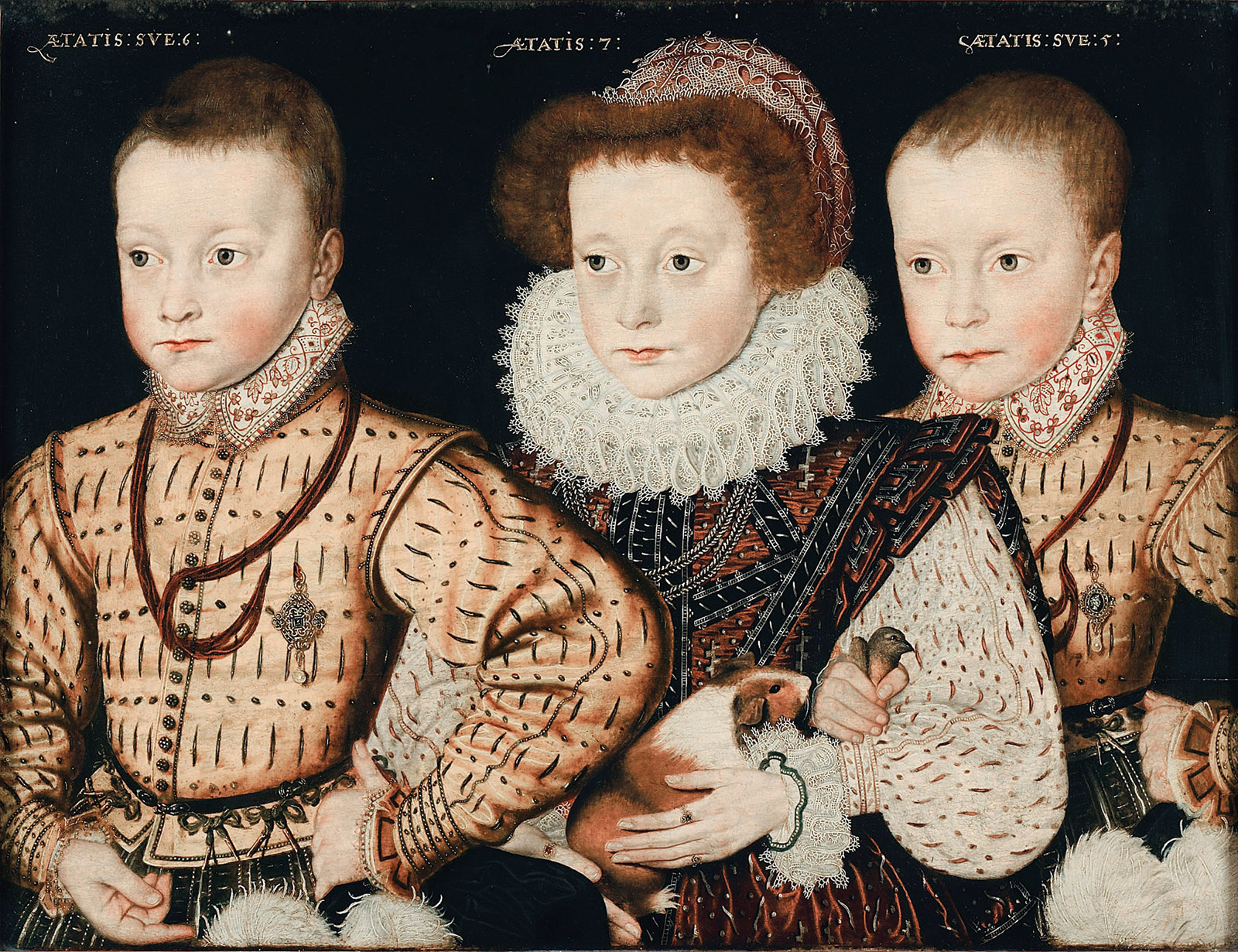Portrait of three children, artist unknown, circa 1580
