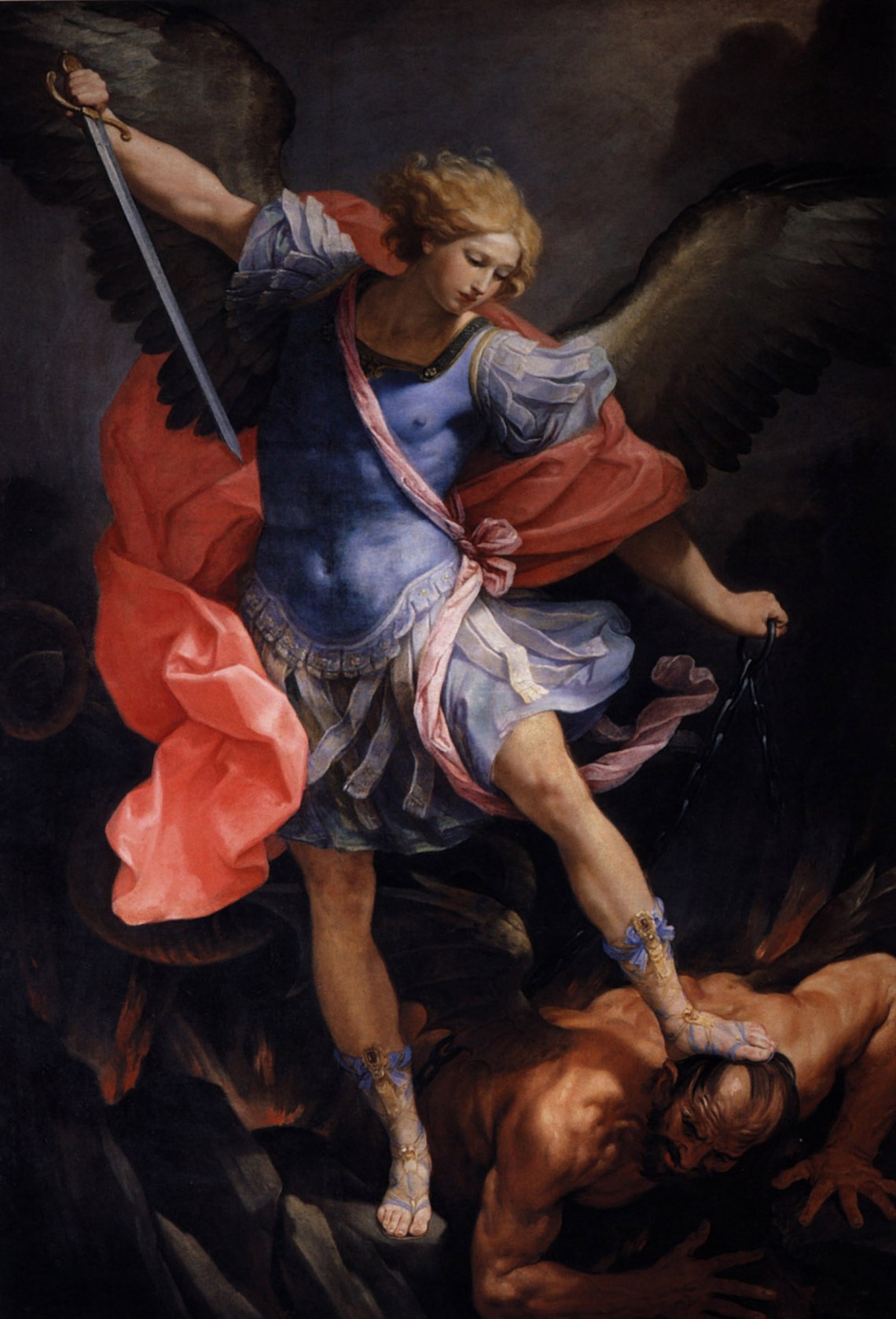 Saint Michael the Archangel Defeats Satan; painting by Guido Reni