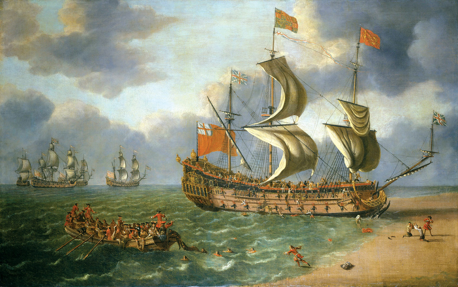 The Wreck of the Gloucester off Yarmouth, 6 May 1682; painting by Johan Danckerts