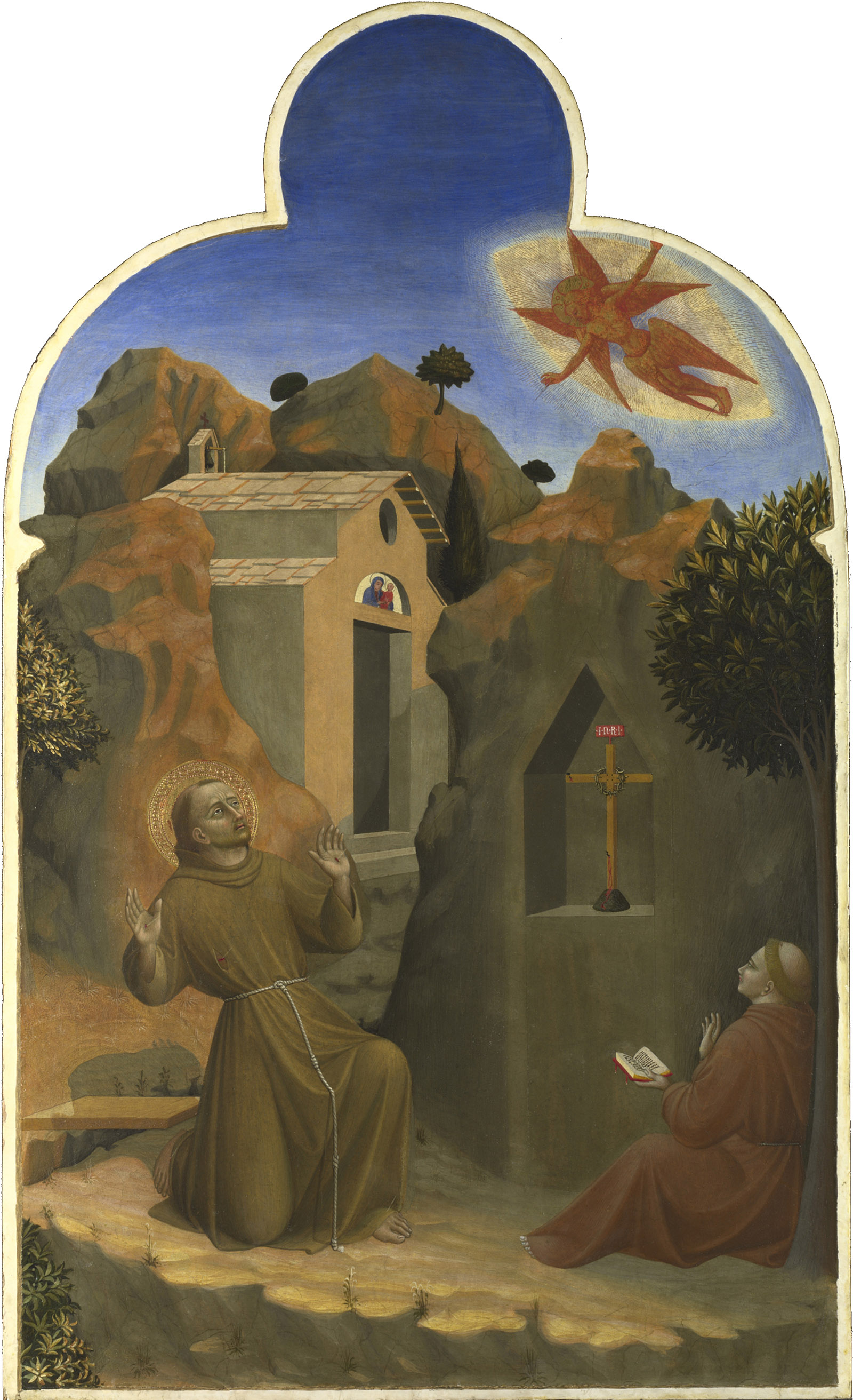 La stigmatisation de saint François ;  peinture de Sassetta