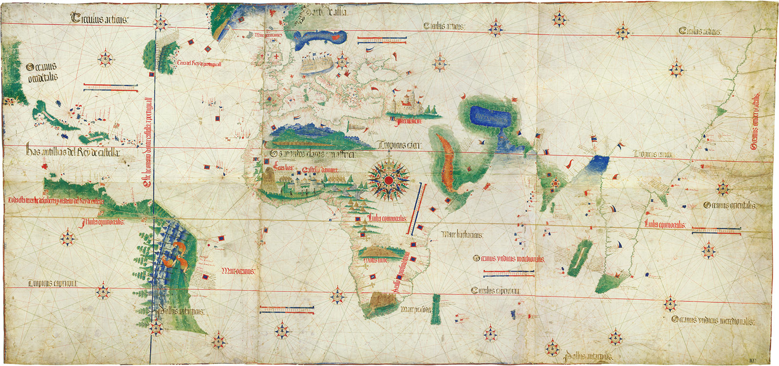 The Cantino planisphere, a map of the known world made in Portugal, 1502