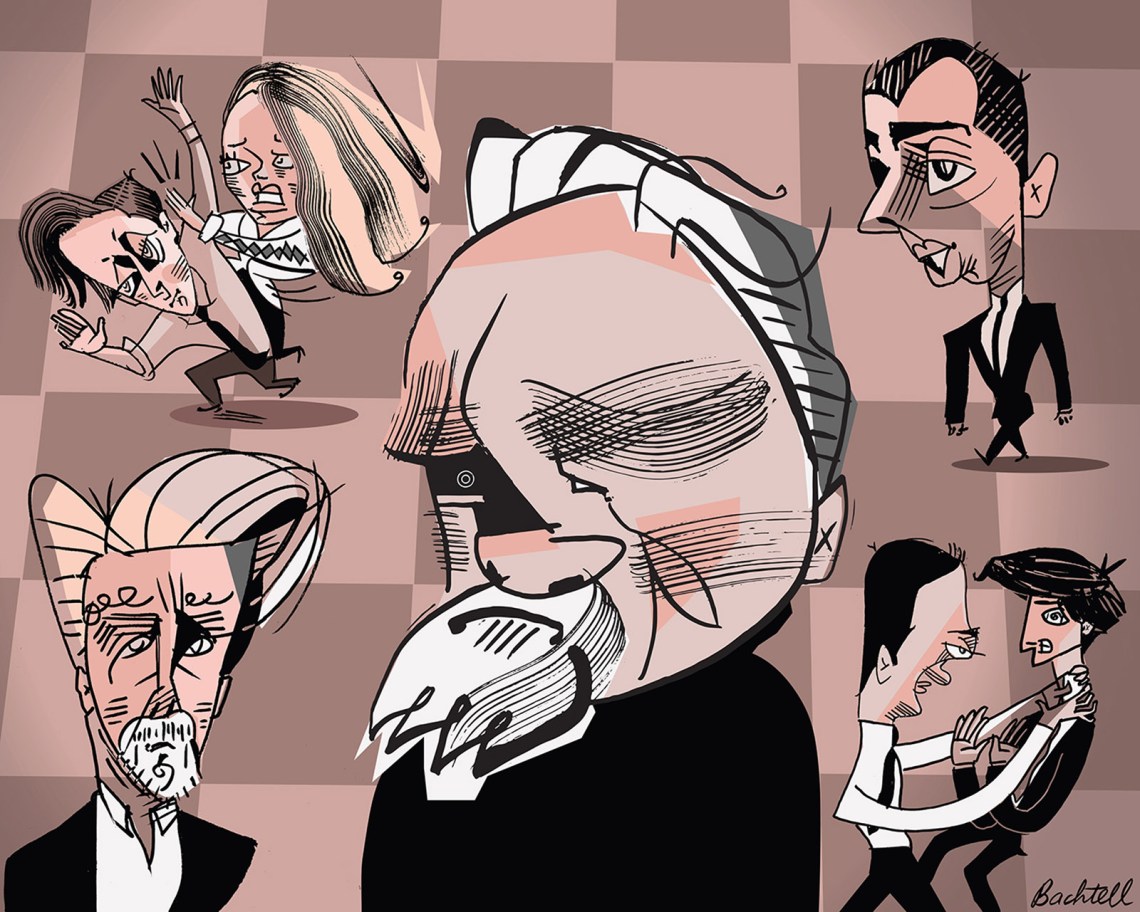 Caricatures of the actors in the TV show Succession