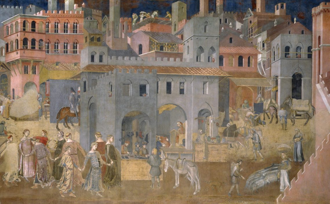 Ambrogio Lorenzetti: Effects of Good Government in the City, 1338–1339
