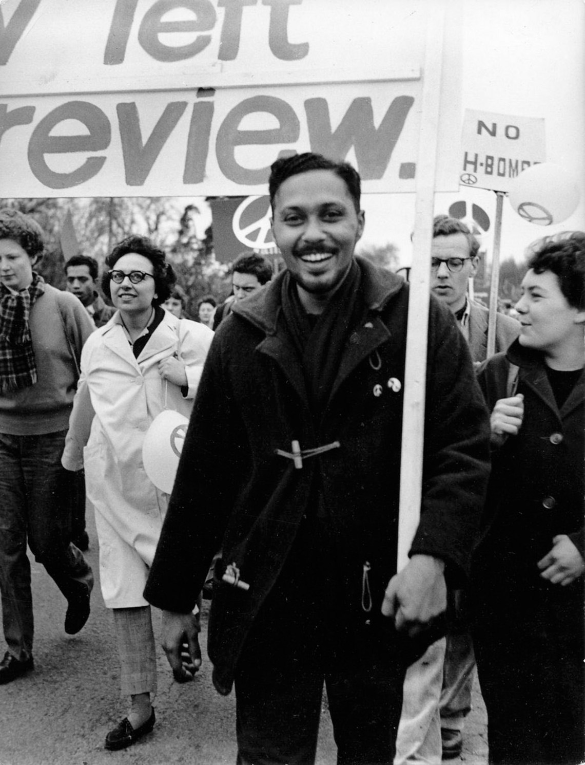 Stuart Hall marching with the Campaign for Nuclear Disarmament
