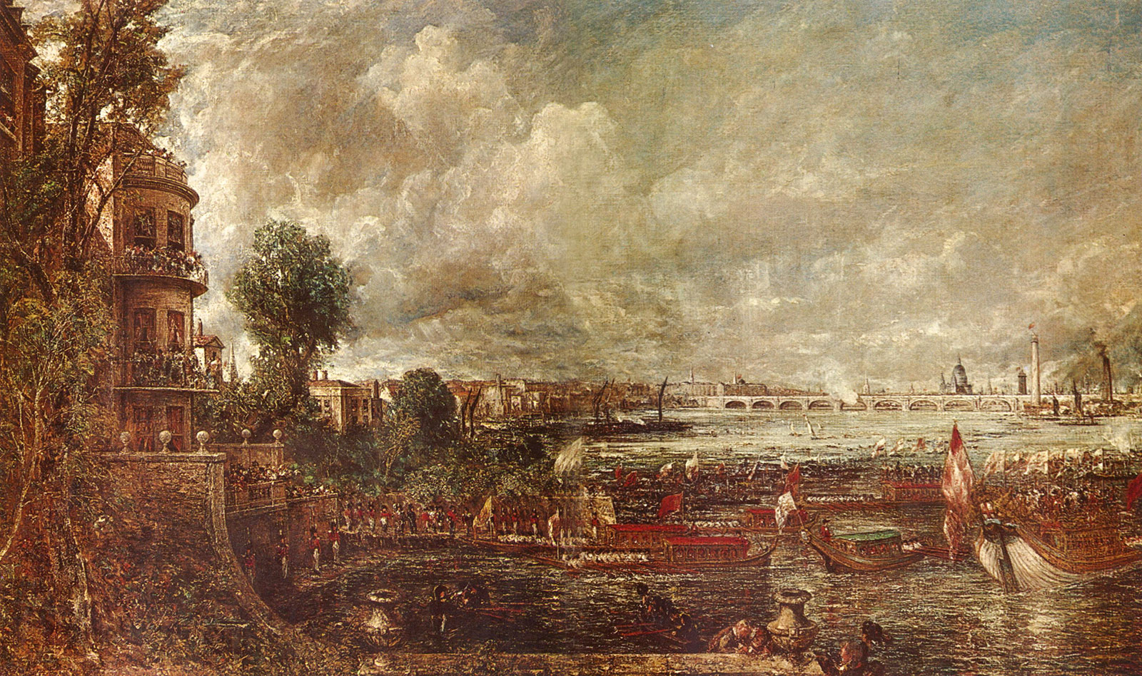 The Opening of Waterloo Bridge; painting by John Constable