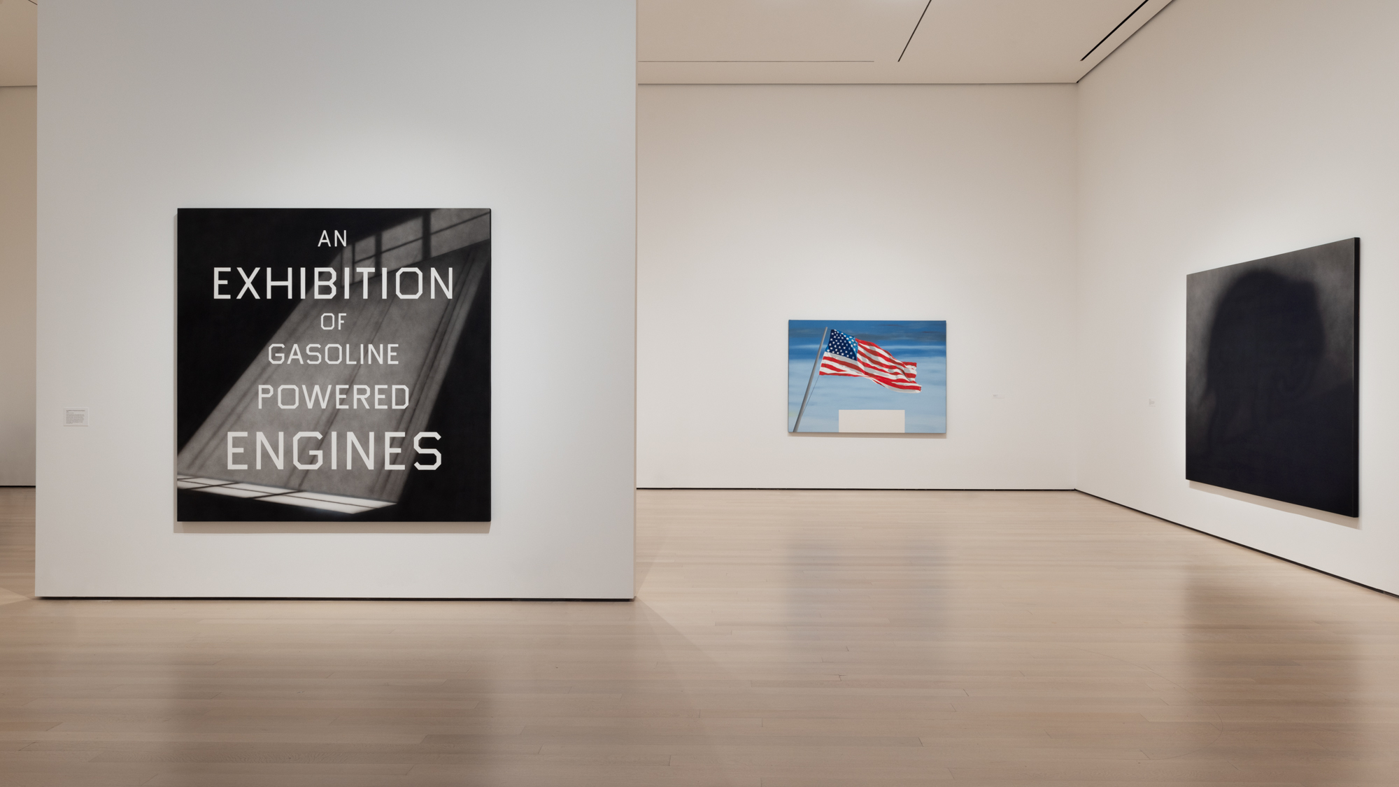 Installation view of ED RUSCHA / NOW THEN at The Museum of Modern Art