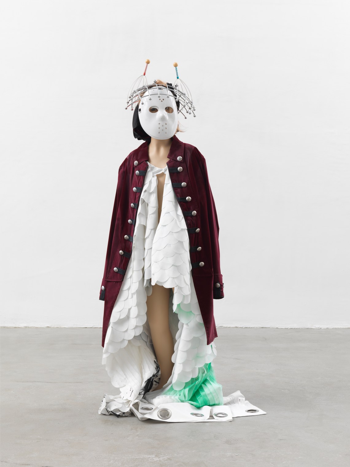 Isa Genzken sculpture featuring a female mannequin in a hockey mask