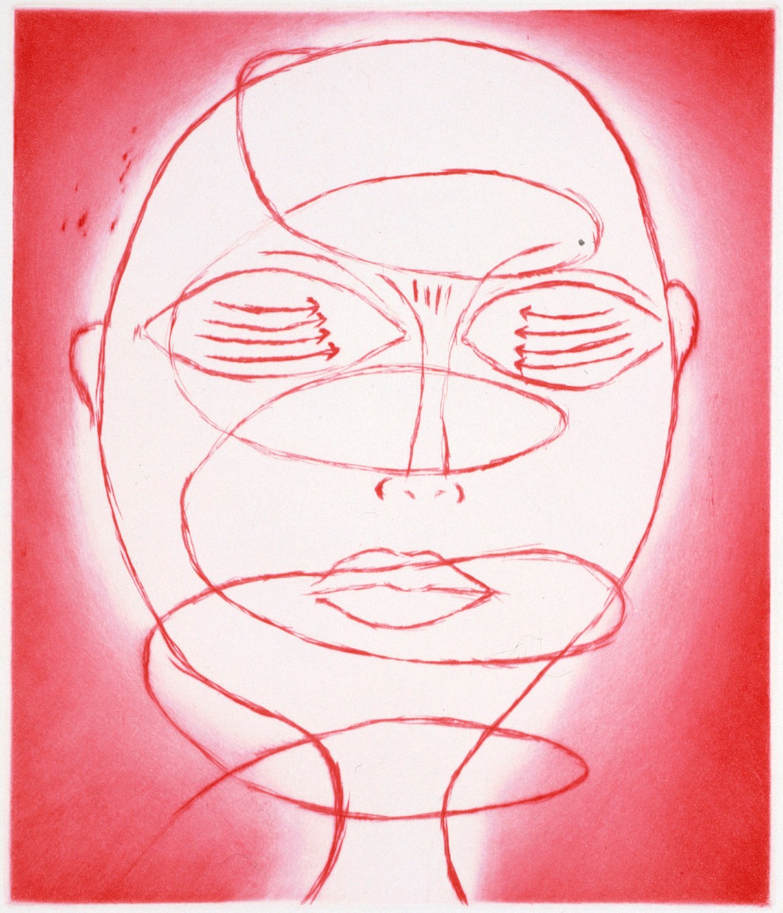 Spiraling Eyes; drypoint by Louise Bourgeois
