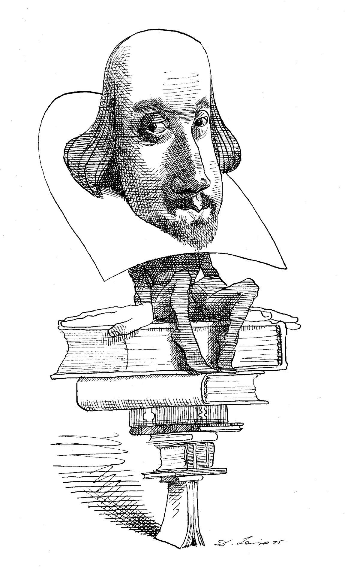 William Shakespeare; drawing by David Levine
