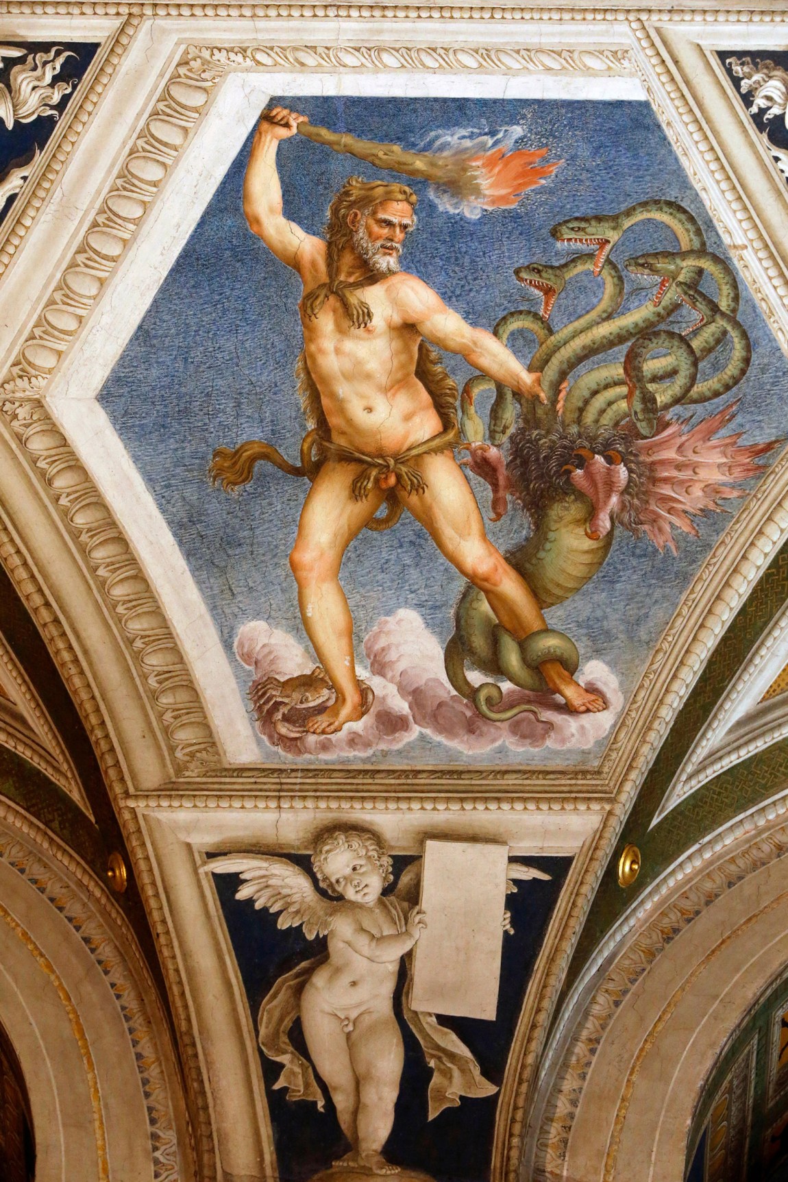 Hercules and the Lernaean Hydra; fresco by Baldassare Peruzzi in the Villa Farnesina