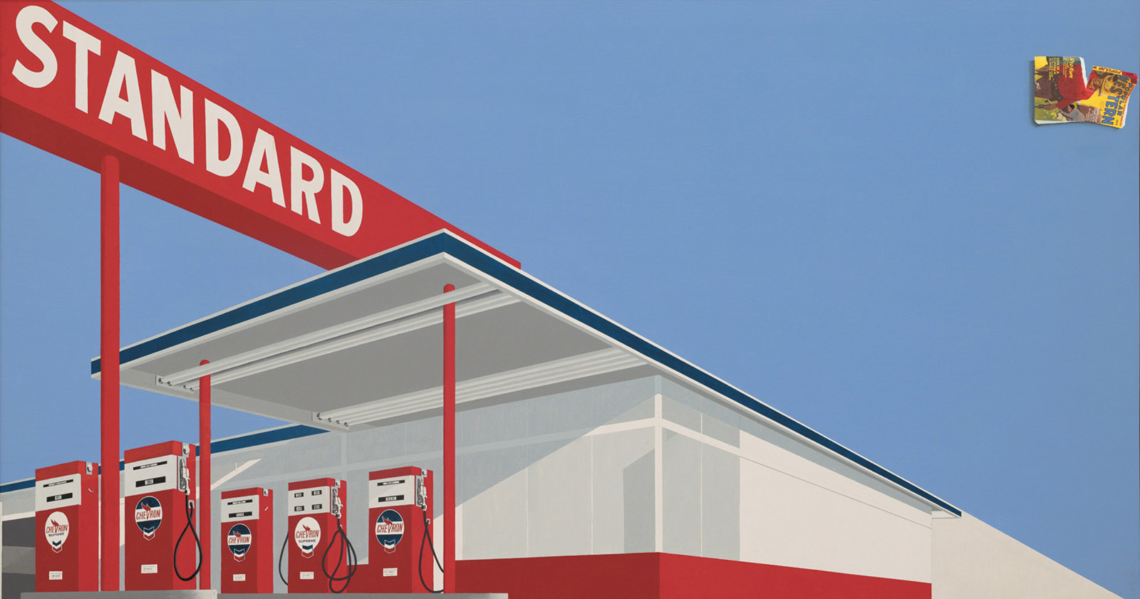Standard Station, Ten-Cent Western Being Torn in Half; painting by Ed Ruscha