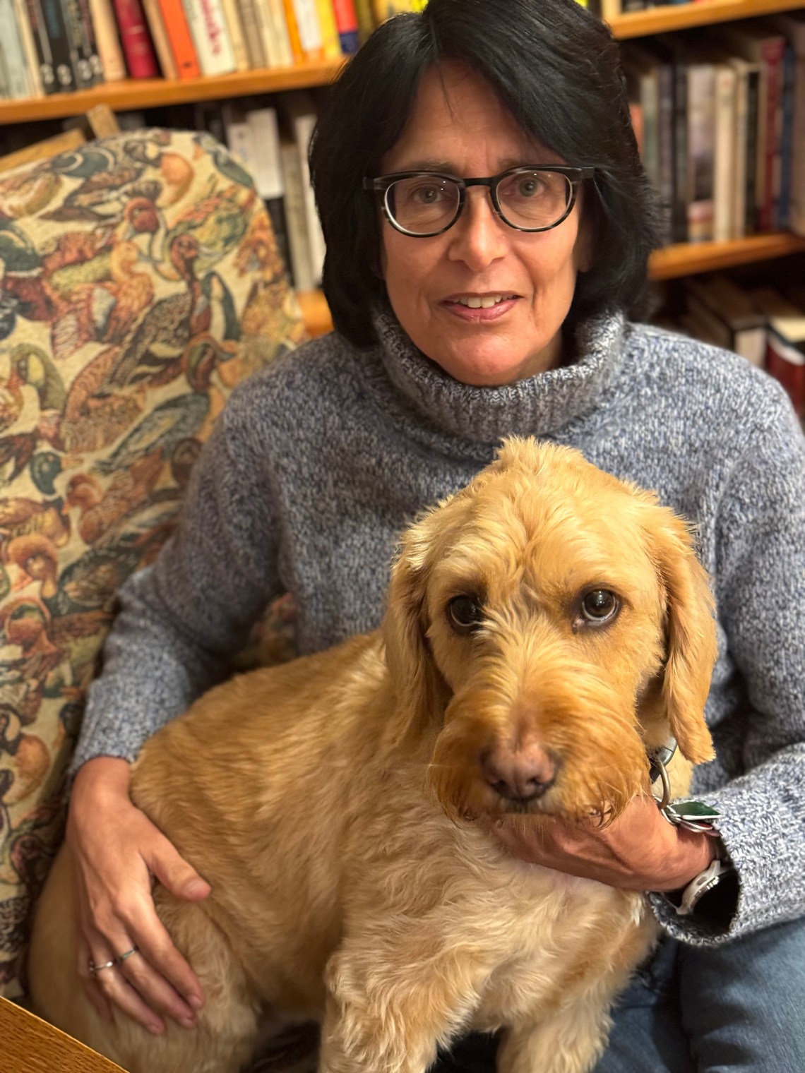 Sue Halpern with her dog