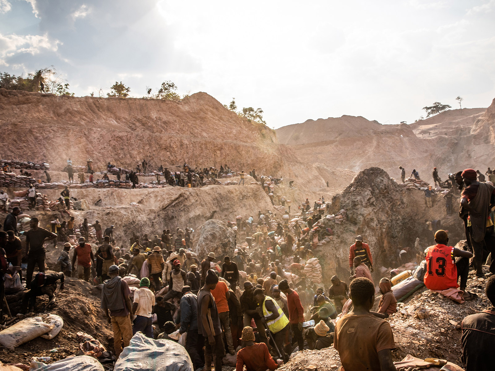 An illegal cobalt mining site, Shabara, Lualaba, Democratic Republic of the Congo