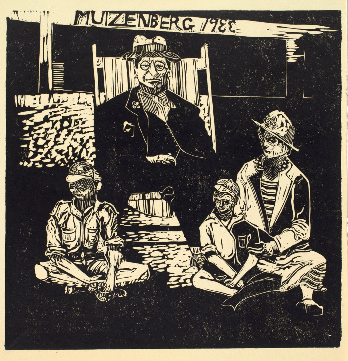 Muizenberg 1933; print by William Kentridge