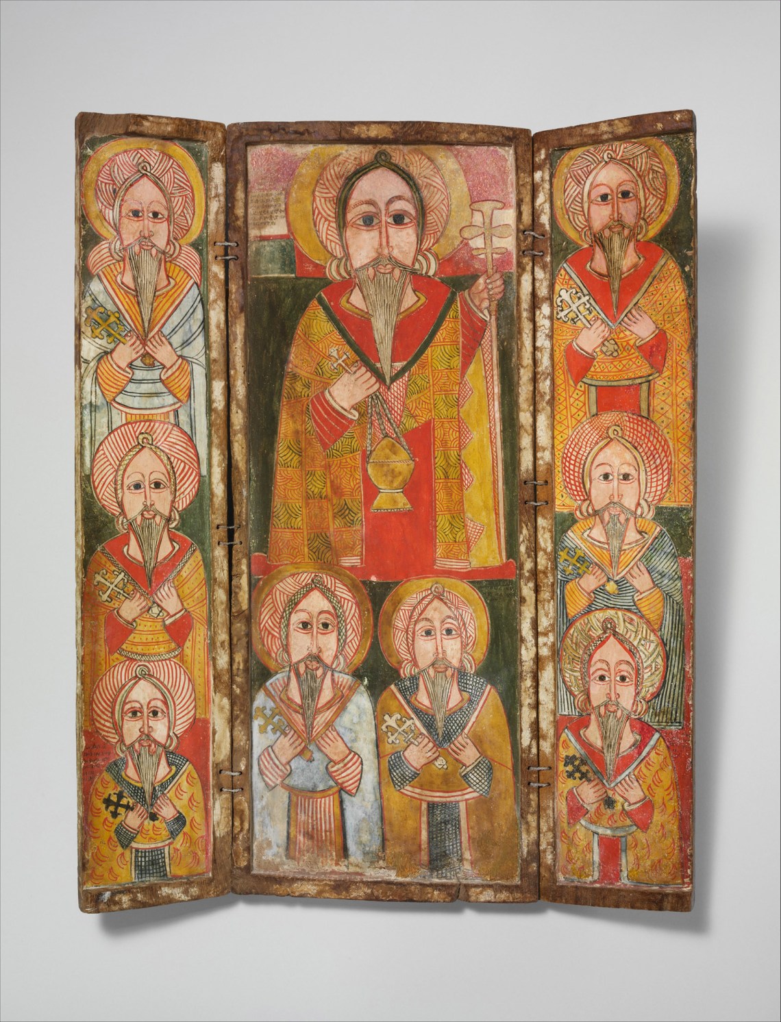 A triptych depicting Saint Eustathios and his disciples