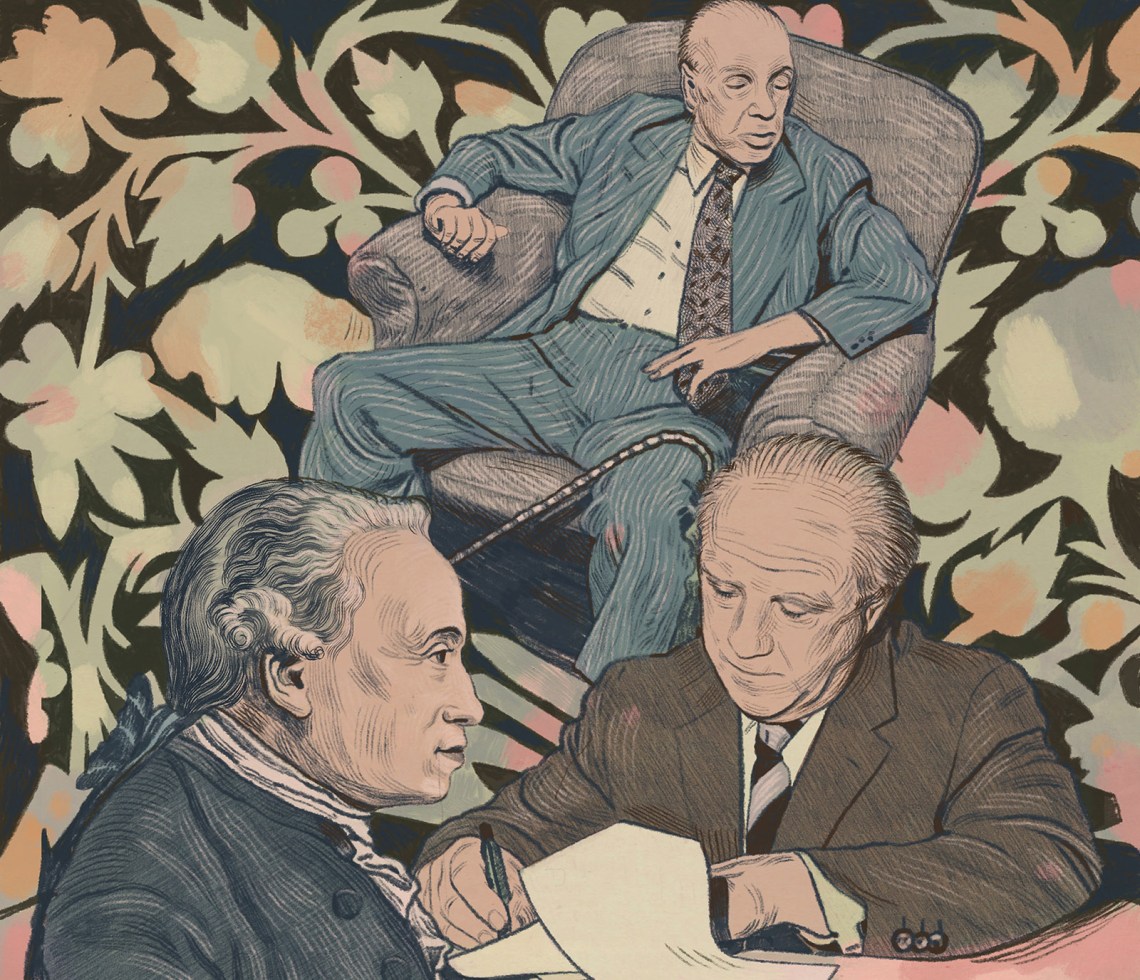 Immanuel Kant, Jorge Luis Borges, and Werner Heisenberg