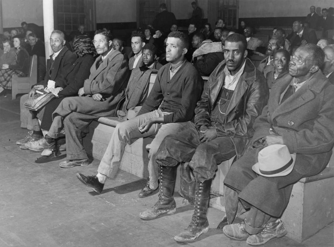 Spectators and witnesses at a trial, Oxford, North Carolina, 1939