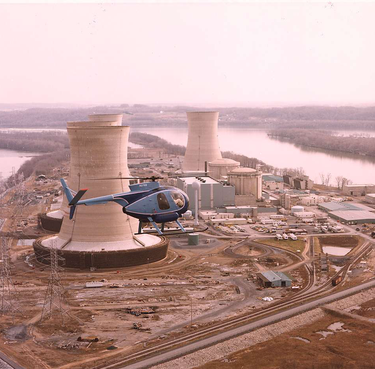 Helicopter Over Three Mile Island