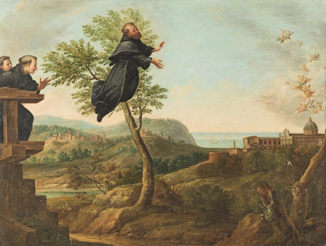 The Ecstasy of Saint Joseph of Cupertino; painting by an unknown artist of the Italian school