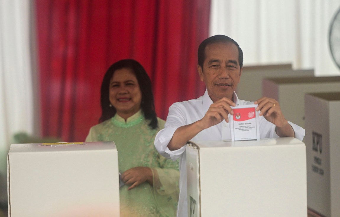 President Joko Widodo voting in Indonesia’s general elections, Jakarta